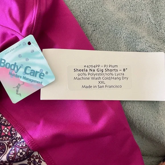 NWT, Sheila Moon padded bike shorts in pink (plum).  Sheila Na Gig Shorts, 8 in - Picture 4 of 7